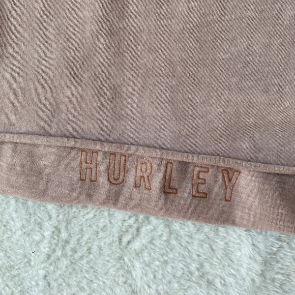 Hurley Tiger Tree Tank Top Women M Taupe Biker Cottagecore Raw Hem Beach NWT - Picture 5 of 10